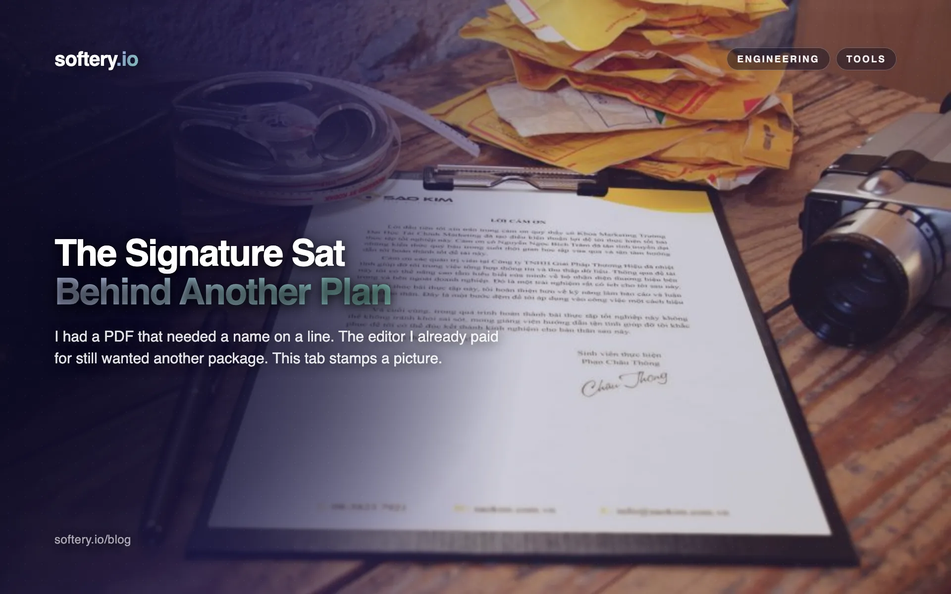 The Signature Sat Behind Another Plan